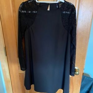 Elegant Black Mini Dress with Lace